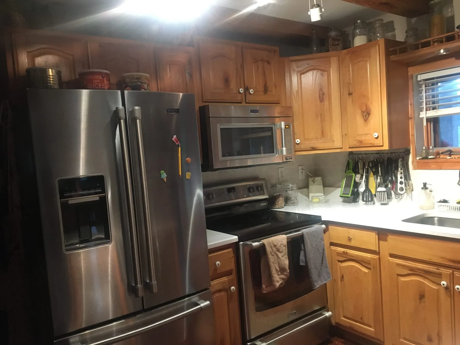 Dated honey cabinets before